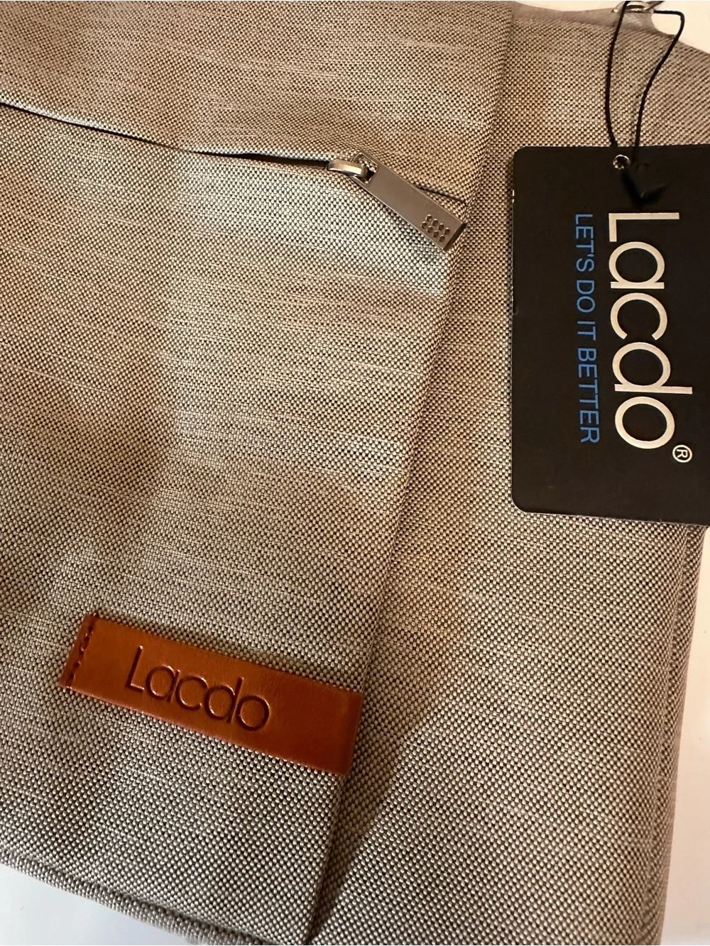 Lacdo Beige Laptop Sleeve with Front Pocket